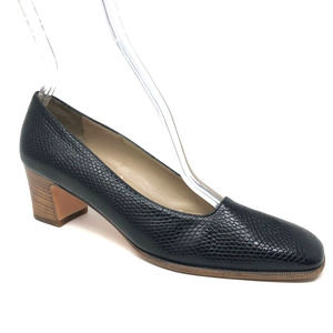 Salvatore Ferragamo Embossed Black Heel 7 AAAA